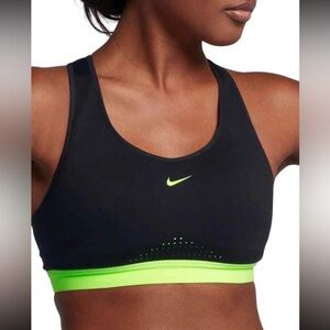 Nike Black & Neon Green Racerback Sports Bra